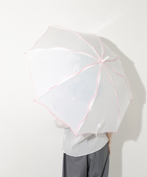 SMELLY（スメリー）の「Wpc.　ウェビーアンブレラ（長傘・レディース・オフホワイト/ラベンダー・FREE）」の6枚目の写真