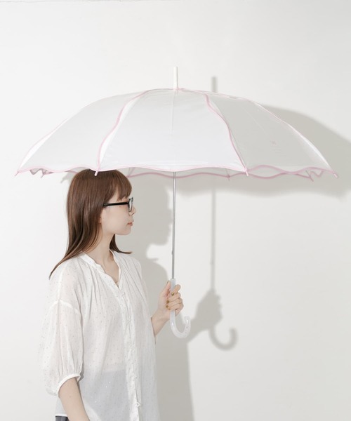 SMELLY（スメリー）の「Wpc.　ウェビーアンブレラ（長傘・レディース・オフホワイト/ラベンダー・FREE）」の7枚目の写真