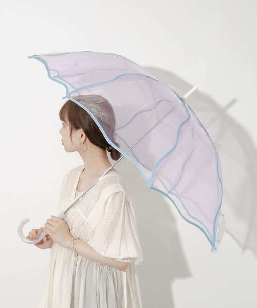 SMELLY（スメリー）の「Wpc.　ウェビーアンブレラ（長傘・レディース・オフホワイト/ラベンダー・FREE）」の8枚目の写真