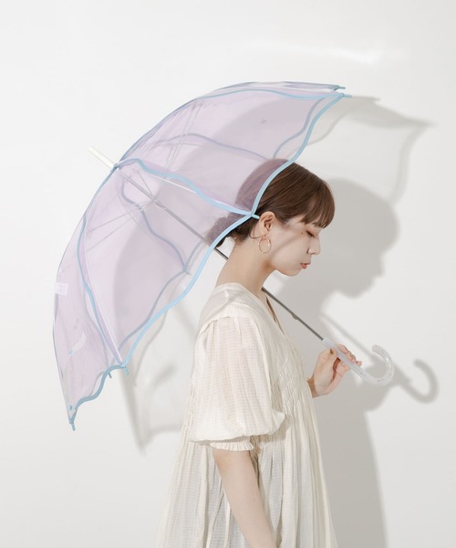 SMELLY（スメリー）の「Wpc.　ウェビーアンブレラ（長傘・レディース・オフホワイト/ラベンダー・FREE）」の10枚目の写真