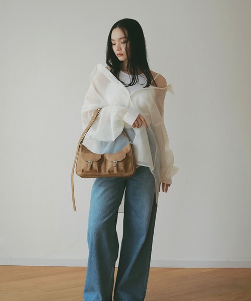 EIMY ISTOIRE（エイミーイストワール）の「シアー2WAYシャツ（シャツ/ブラウス・レディース・アイボリー/サックスブルー/ピンク・F）」の10枚目の写真