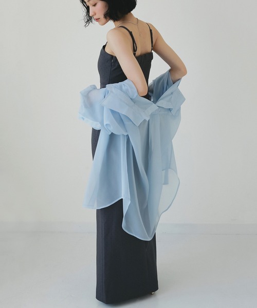 EIMY ISTOIRE（エイミーイストワール）の「シアー2WAYシャツ（シャツ/ブラウス・レディース・アイボリー/サックスブルー/ピンク・F）」の11枚目の写真