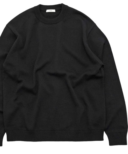 ATON(エイトン)の「【ATON】WOOL WASHI CREWNECK SWEATER(ニット/セーター・メンズ・ブラウン/ブラック・6/4)」の4枚目の写真