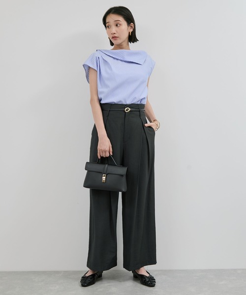 VIS（ビス）の「ボックスタックリラックスパンツ（その他パンツ・レディース・ベージュ/チャコールグレー・FREE）」の15枚目の写真