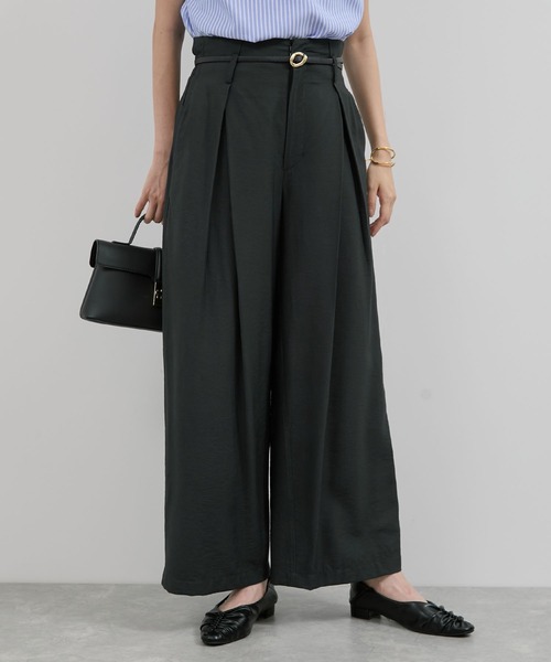 VIS（ビス）の「ボックスタックリラックスパンツ（その他パンツ・レディース・ベージュ/チャコールグレー・FREE）」の19枚目の写真