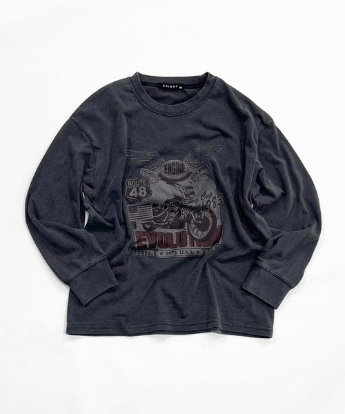 【2XLサイズ】F.Y.O. dojoe ロンTシャツ セール】キッズ ピグメントプリント オーバーサイズ ロンT（T