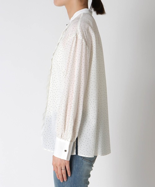 Cepica（セピカ）の「フロントプリーツドットブラウス（シャツ/ブラウス・レディース・ホワイト/ブラック・FREE）」の3枚目の写真