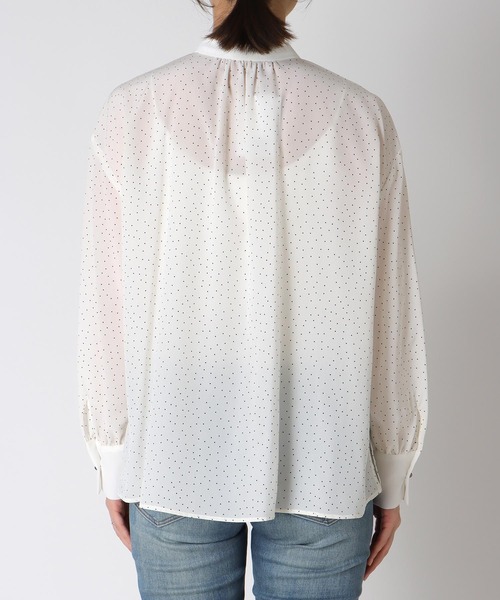 Cepica（セピカ）の「フロントプリーツドットブラウス（シャツ/ブラウス・レディース・ホワイト/ブラック・FREE）」の4枚目の写真
