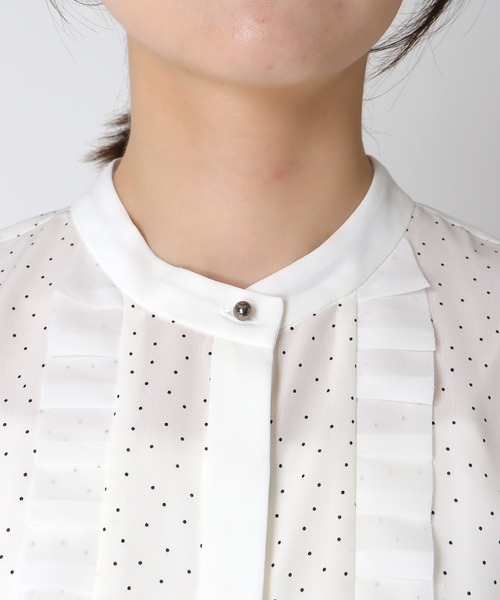 Cepica（セピカ）の「フロントプリーツドットブラウス（シャツ/ブラウス・レディース・ホワイト/ブラック・FREE）」の5枚目の写真