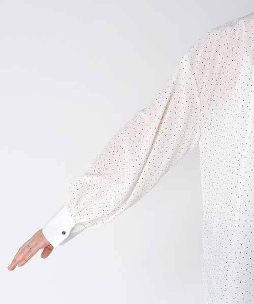 Cepica（セピカ）の「フロントプリーツドットブラウス（シャツ/ブラウス・レディース・ホワイト/ブラック・FREE）」の6枚目の写真