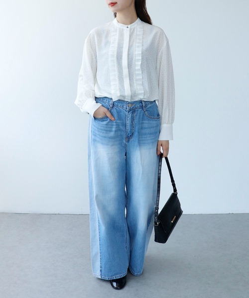 Cepica（セピカ）の「フロントプリーツドットブラウス（シャツ/ブラウス・レディース・ホワイト/ブラック・FREE）」の14枚目の写真