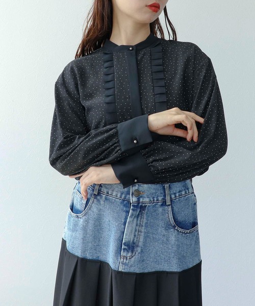 Cepica（セピカ）の「フロントプリーツドットブラウス（シャツ/ブラウス・レディース・ホワイト/ブラック・FREE）」の15枚目の写真