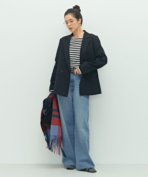 NOLLEY’S(ノーリーズ)の「《セットアップ対応》ウォッシャブルウール調ストレッチダブルジャケット(テーラードジャケット・レディース・ネイビー/ベージュ/ブラウン・40/38/36/34)」の15枚目の写真