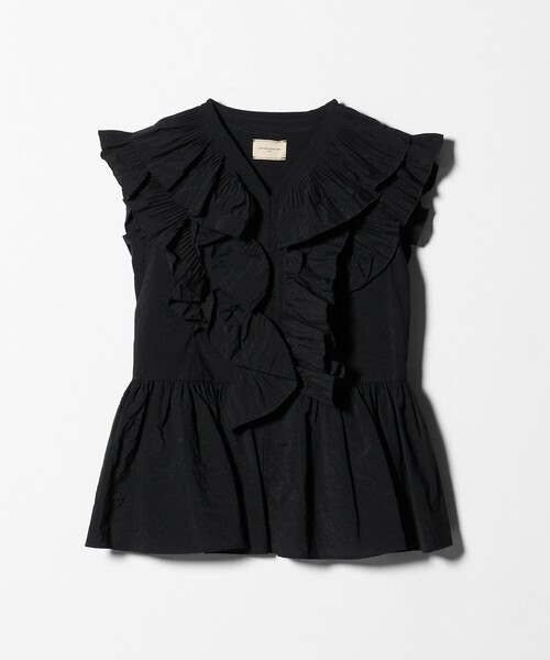 値下 新品 UNITED ARROWS メタルボタン ギャザー ブラウス フリル ギャザー ブラウス ウォッシャブル（シャツ/ブラウス