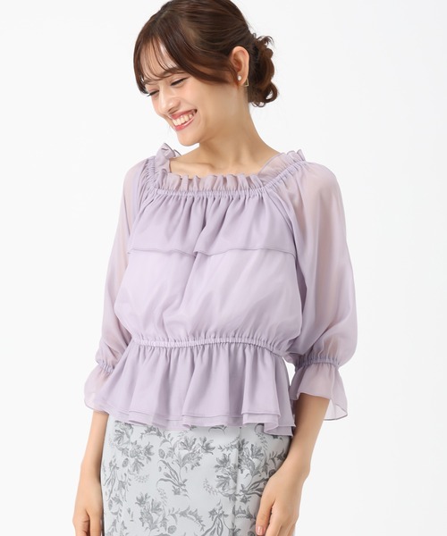 MISCH MASCH(ミッシュマッシュ)の「フリルラメシアーブラウス(シャツ/ブラウス・レディース・ブラウン/ラベンダー/アイボリー・フリ-)」の6枚目の写真