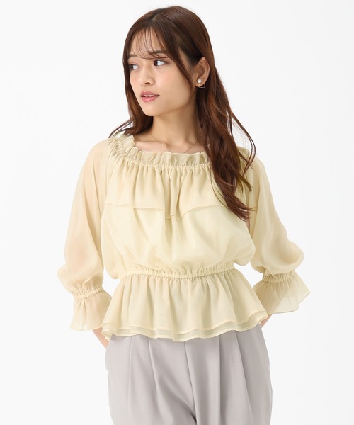 MISCH MASCH(ミッシュマッシュ)の「フリルラメシアーブラウス(シャツ/ブラウス・レディース・ブラウン/ラベンダー/アイボリー・フリ-)」の7枚目の写真