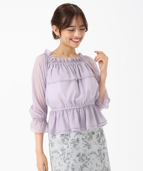 MISCH MASCH(ミッシュマッシュ)の「フリルラメシアーブラウス(シャツ/ブラウス・レディース・ブラウン/ラベンダー/アイボリー・フリ-)」の5枚目の写真