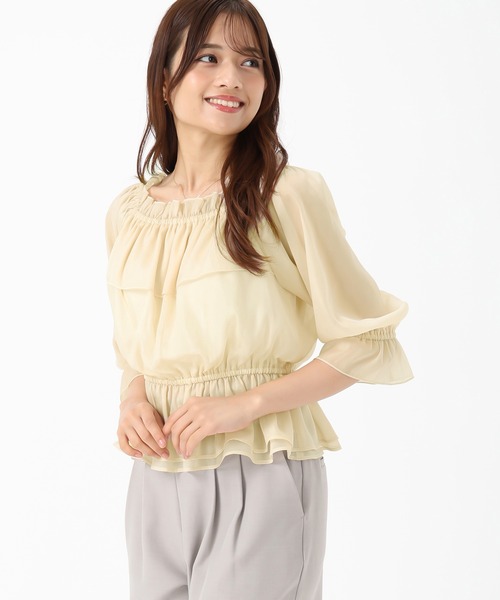 MISCH MASCH(ミッシュマッシュ)の「フリルラメシアーブラウス(シャツ/ブラウス・レディース・ブラウン/ラベンダー/アイボリー・フリ-)」の8枚目の写真