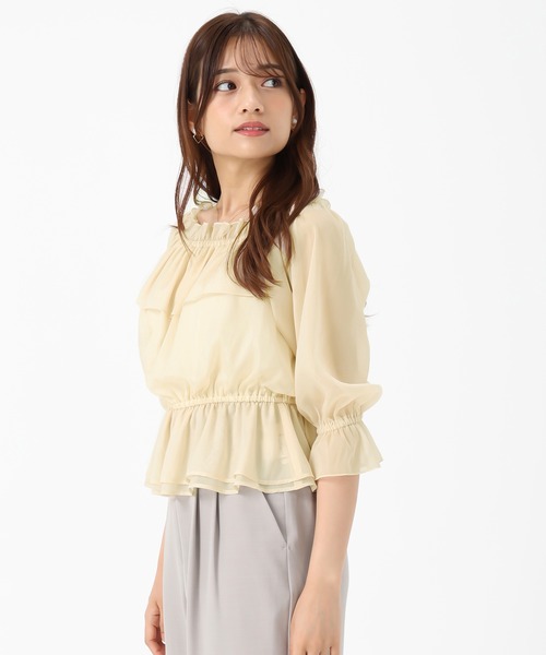 MISCH MASCH(ミッシュマッシュ)の「フリルラメシアーブラウス(シャツ/ブラウス・レディース・ブラウン/ラベンダー/アイボリー・フリ-)」の9枚目の写真
