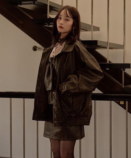 mideal（マイディール）の「over design blouson / オーバーデザインブルゾン（ブルゾン・レディース・ブラック/ブラウン・FREE）」の5枚目の写真