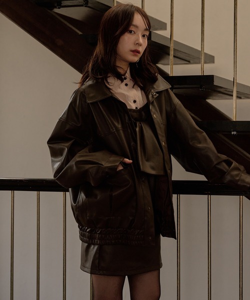 mideal（マイディール）の「over design blouson / オーバーデザインブルゾン（ブルゾン・レディース・ブラック/ブラウン・FREE）」の6枚目の写真