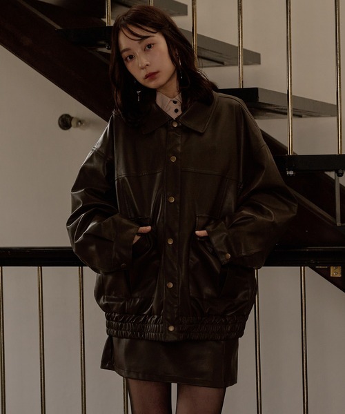 mideal（マイディール）の「over design blouson / オーバーデザインブルゾン（ブルゾン・レディース・ブラック/ブラウン・FREE）」の10枚目の写真