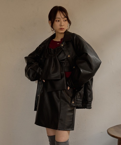 mideal（マイディール）の「over design blouson / オーバーデザインブルゾン（ブルゾン・レディース・ブラック/ブラウン・FREE）」の20枚目の写真