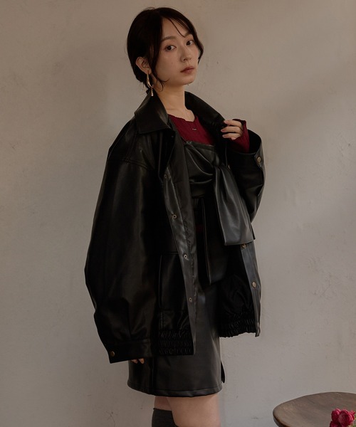 mideal（マイディール）の「over design blouson / オーバーデザインブルゾン（ブルゾン・レディース・ブラック/ブラウン・FREE）」の21枚目の写真