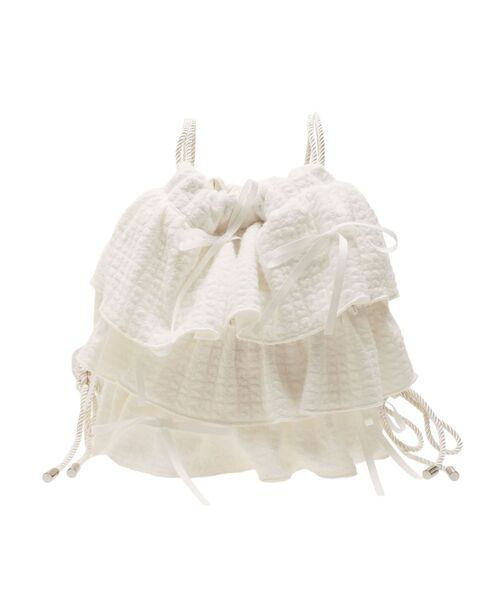 merry jenny（メリージェニー）の「フリルミルフィーユバックパック（バックパック/リュック・レディース・オフホワイト/ブラウン・FREE）」の5枚目の写真