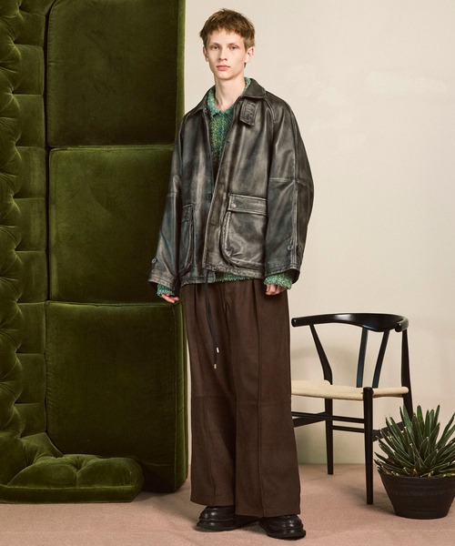 UNISEX》Sheep Leather Front Button Single Blouson/シープレザー