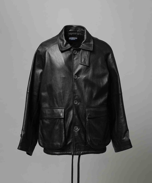 MAISON SPECIAL(メゾンスペシャル)の「《UNISEX》Sheep Leather Front Button Single Blouson/シープレザーフロントボタンシングルブルゾン【MAISON SPECIAL/メゾンスペシャル】(ブルゾン・メンズ・ブラック/ダークブラック/ブラウン・0/1/2)」の6枚目の写真