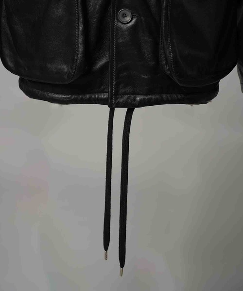 UNISEX》Sheep Leather Front Button Single Blouson/シープレザー