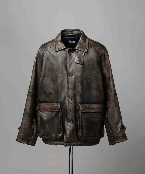 MAISON SPECIAL(メゾンスペシャル)の「《UNISEX》Sheep Leather Front Button Single Blouson/シープレザーフロントボタンシングルブルゾン【MAISON SPECIAL/メゾンスペシャル】(ブルゾン・メンズ・ブラック/ダークブラック/ブラウン・0/1/2)」の5枚目の写真