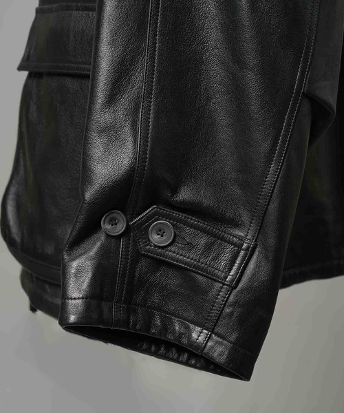 UNISEX》Sheep Leather Front Button Single Blouson/シープレザー
