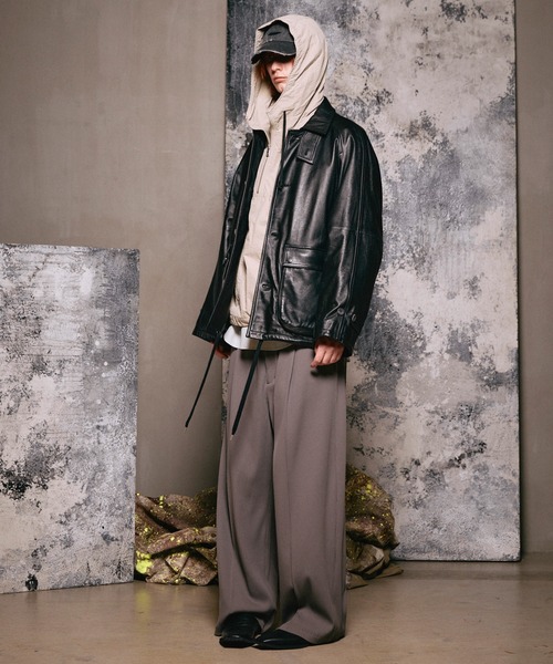 UNISEX》Sheep Leather Front Button Single Blouson/シープレザー