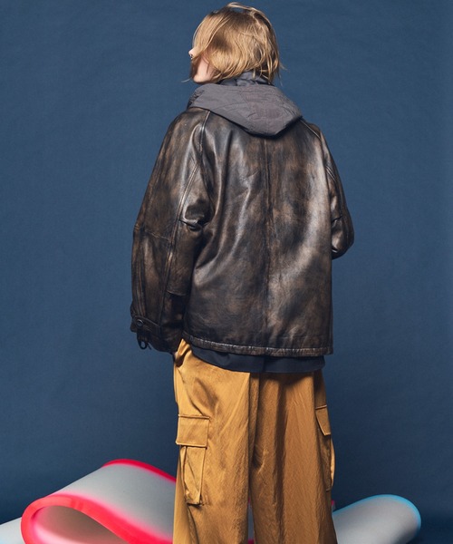 UNISEX》Sheep Leather Front Button Single Blouson/シープレザー
