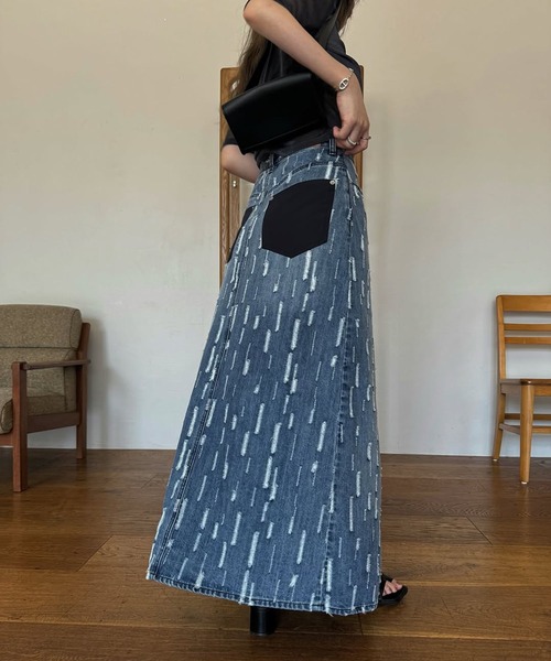 WILLFULLY(ウィルフリー)の「placement design cut denim SK(デニムスカート・レディース・ライトブルー/インディゴブルー・S/M)」の13枚目の写真