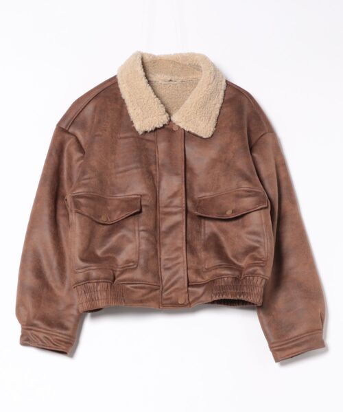 セール】ヴィンテージライクレザーボアジャケット（ライダース