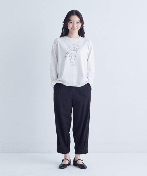 conges payes ADIEU TRISTESSE（コンジェ ペイエ アデュートリステス）の「ichiro yamaguchi.ロングＴシャツ（Tシャツ/カットソー・レディース・ライトグレー/ブルーグレー・FREE）」の21枚目の写真