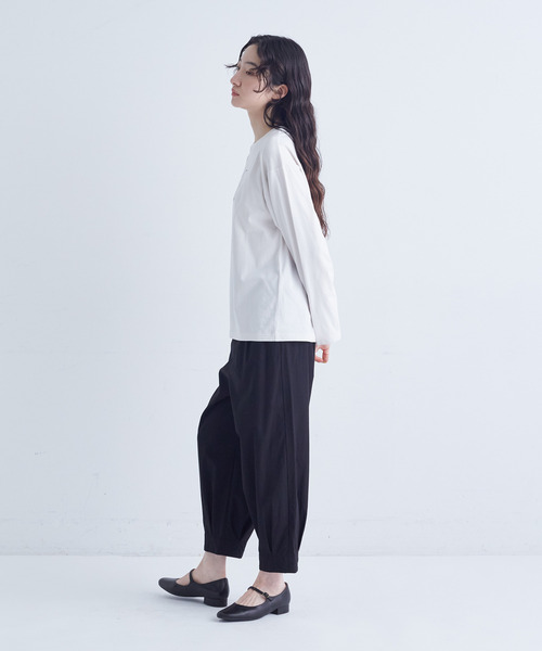 conges payes ADIEU TRISTESSE（コンジェ ペイエ アデュートリステス）の「ichiro yamaguchi.ロングＴシャツ（Tシャツ/カットソー・レディース・ライトグレー/ブルーグレー・FREE）」の22枚目の写真