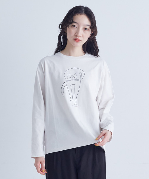 conges payes ADIEU TRISTESSE（コンジェ ペイエ アデュートリステス）の「ichiro yamaguchi.ロングＴシャツ（Tシャツ/カットソー・レディース・ライトグレー/ブルーグレー・FREE）」の5枚目の写真