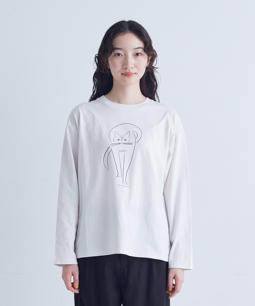 conges payes ADIEU TRISTESSE（コンジェ ペイエ アデュートリステス）の「ichiro yamaguchi.ロングＴシャツ（Tシャツ/カットソー・レディース・ライトグレー/ブルーグレー・FREE）」の6枚目の写真