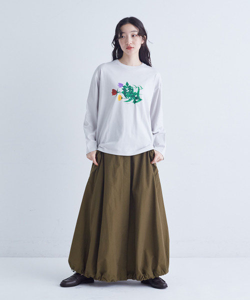 conges payes ADIEU TRISTESSE（コンジェ ペイエ アデュートリステス）の「ichiro yamaguchi.ロングＴシャツ（Tシャツ/カットソー・レディース・ライトグレー/ブルーグレー・FREE）」の13枚目の写真