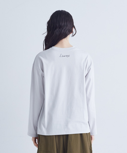 conges payes ADIEU TRISTESSE（コンジェ ペイエ アデュートリステス）の「ichiro yamaguchi.ロングＴシャツ（Tシャツ/カットソー・レディース・ライトグレー/ブルーグレー・FREE）」の19枚目の写真