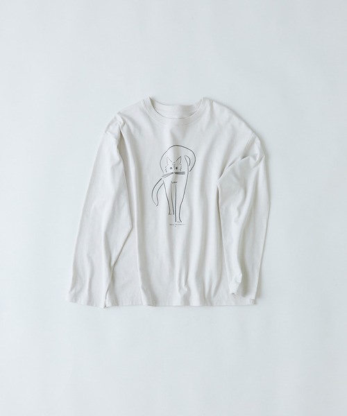 conges payes ADIEU TRISTESSE（コンジェ ペイエ アデュートリステス）の「ichiro yamaguchi.ロングＴシャツ（Tシャツ/カットソー・レディース・ライトグレー/ブルーグレー・FREE）」の3枚目の写真