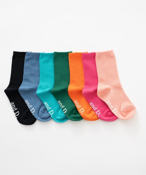 and D. petit main（アンドディープティマイン）の「【365D.】デイリーカラーソックス/靴下（ソックス/靴下・キッズ・ブルー/ダークグリーン/チェリーピンク/ブラック/エメラルド/オレンジ系/ピンク・L/S/M）」の11枚目の写真