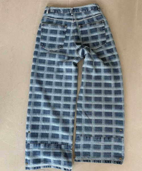 SANSeLF（サンセルフ）の「【SANSeLF】チェックデニム ワイドパンツ ストレートシルエット saw25a036（デニムパンツ・レディース・ブルー・FREE）」の19枚目の写真