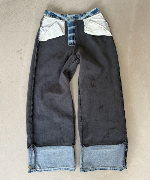 SANSeLF（サンセルフ）の「【SANSeLF】チェックデニム ワイドパンツ ストレートシルエット saw25a036（デニムパンツ・レディース・ブルー・FREE）」の20枚目の写真