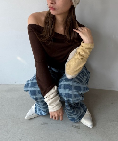 SANSeLF（サンセルフ）の「【SANSeLF】チェックデニム ワイドパンツ ストレートシルエット saw25a036（デニムパンツ・レディース・ブルー・FREE）」の15枚目の写真