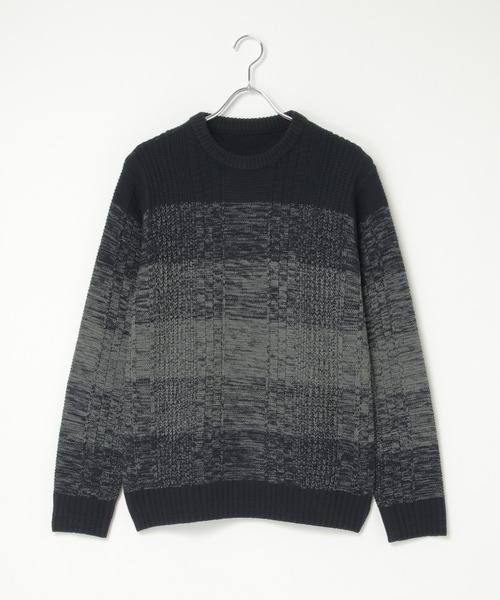 ikka(イッカ)の「メランジグラデーションニット(ニット/セーター・メンズ・ブラック/ネイビー/グレー・XL/L/M/S)」の5枚目の写真